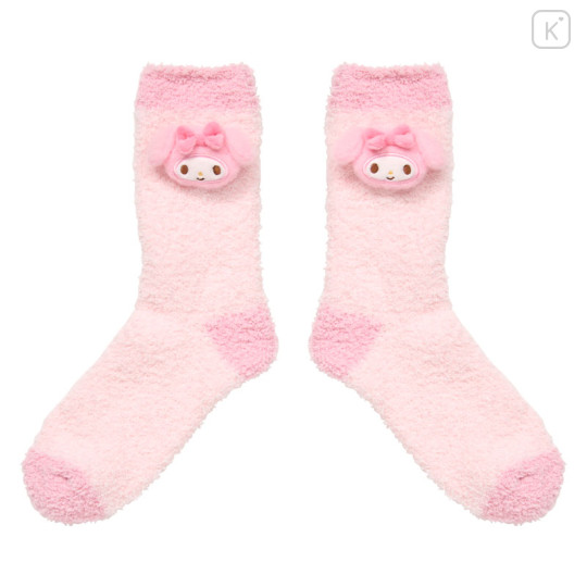 Japan Sanrio Original Plush Fluffy Crew Socks - My Melody - 1