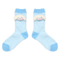 Japan Sanrio Original Plush Fluffy Crew Socks - Cinnamoroll - 1