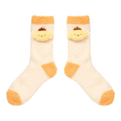 Japan Sanrio Original Plush Fluffy Crew Socks - Pompompurin