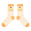 Japan Sanrio Original Plush Fluffy Crew Socks - Pompompurin - 1