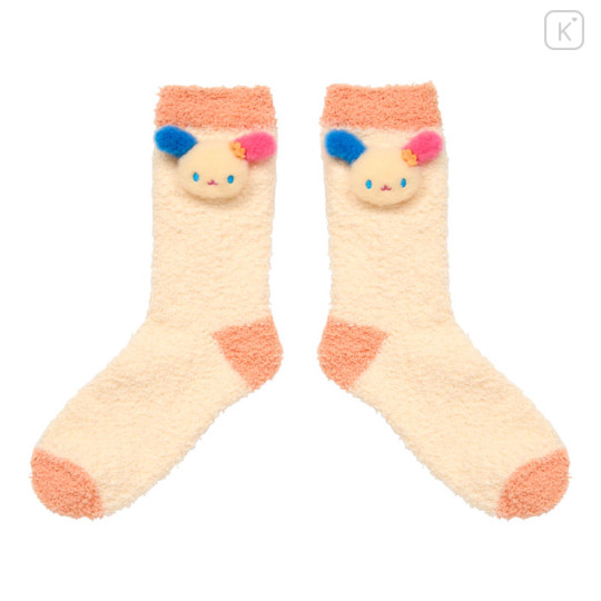 Japan Sanrio Original Plush Fluffy Crew Socks - Usahana - 1