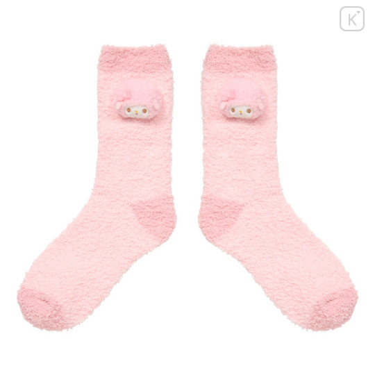 Japan Sanrio Original Plush Fluffy Crew Socks - My Sweet Piano - 1