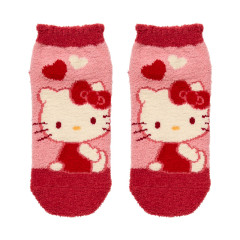 Japan Sanrio Original Fluffy Socks - Hello Kitty : Love Heart Red