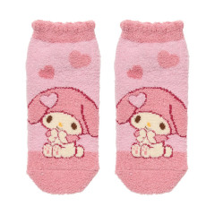 Japan Sanrio Original Fluffy Socks - My Melody : Love Heart Pink