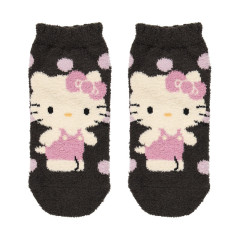Japan Sanrio Original Fluffy Socks - Hello Kitty : Dots Black
