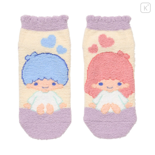 Japan Sanrio Original Fluffy Socks - Little Twin Stars : Love Heart - 1