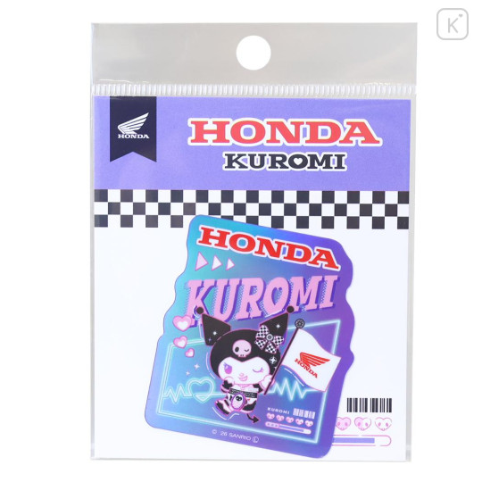 Japan Sanrio Vinyl Hologram Sticker - Kuromi : Honda Racing Flag - 1