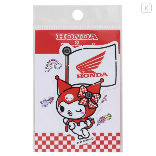 Japan Sanrio Vinyl Sticker - Kuromi : Honda Racing Flag Red - 1