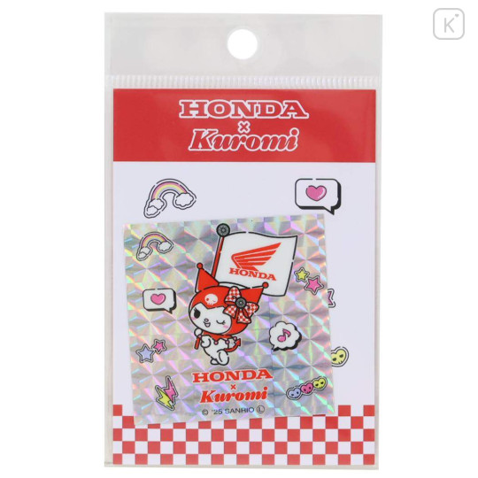 Japan Sanrio Vinyl Hologram Sticker - Kuromi : Honda Racing Flag Red - 1