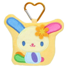 Japan Sanrio Mini Pouch with Carabiner - Usahana : Sitting
