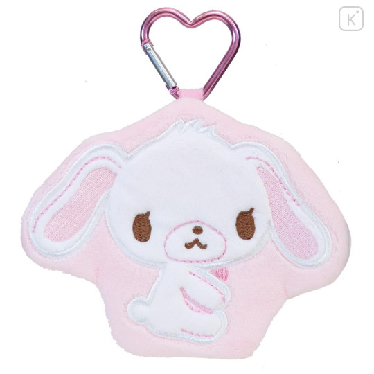 Japan Sanrio Mini Pouch with Carabiner - Sugarbunnies : Shiro Sitting - 1