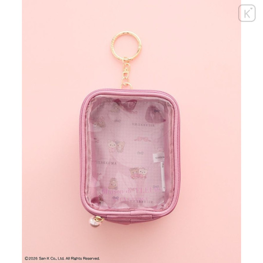 Japan San-X Maison de FLEUR Clear Pouch - Chairoikoguma & Korilakkuma : 7th Collaboration Pink - 1