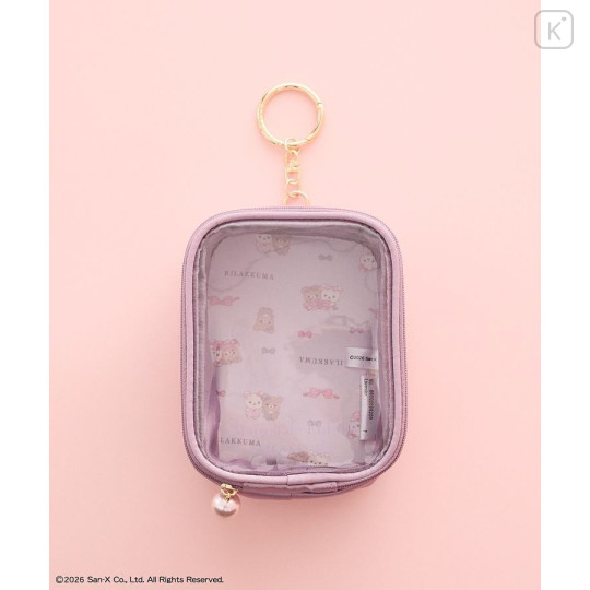 Japan San-X Maison de FLEUR Clear Pouch - Chairoikoguma & Korilakkuma : 7th Collaboration Lavender - 1