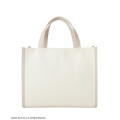 Japan San-X Maison de FLEUR Canvas 2-Way Square Tote Bag - Chairoikoguma & Korilakkuma : 7th Collaboration Beige - 3