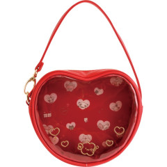 Japan San-X Clear Pouch - San-X Universe Heart Red