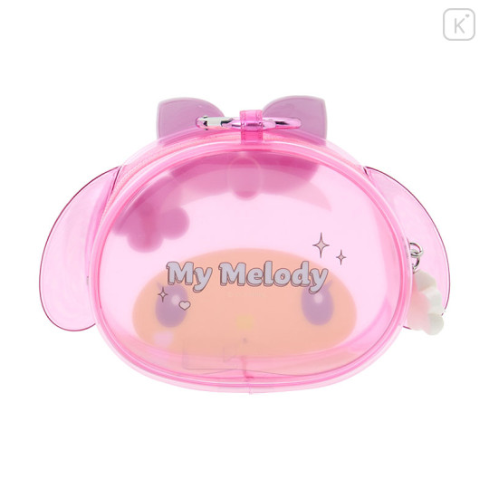 Japan Sanrio Original Face-Shaped Clear Mini Pouch - My Melody : Sparkling Summer Pool - 2