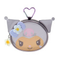 Japan Sanrio Original Face-Shaped Clear Mini Pouch - Kuromi : Sparkling Summer Pool - 1