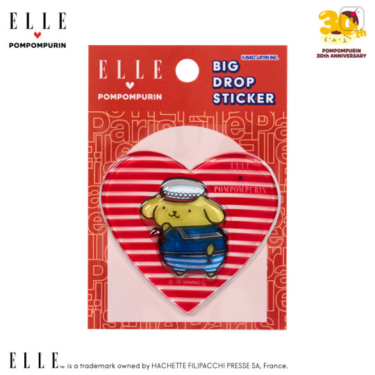 Japan Sanrio Elle Big Drop Sticker - Pompompurin : Sailor - 1