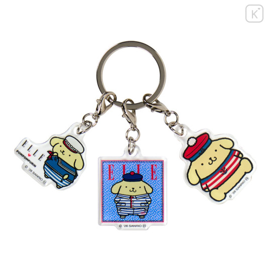 Japan Sanrio Elle Triple Acrylic Keychain - Pompompurin : Sailor - 2