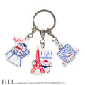 Japan Sanrio Elle Triple Acrylic Keychain - Pompompurin : Paris - 2
