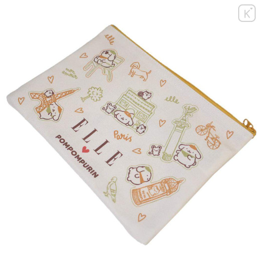 Japan Sanrio Elle Flat Pouch - Pompompurin : Yellow - 2