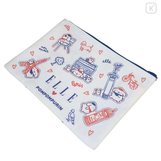 Japan Sanrio Elle Flat Pouch - Pompompurin : Navy - 2