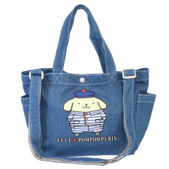 Japan Sanrio Elle Denim Shoulder Bag - Pompompurin