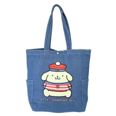 Japan Sanrio Elle Denim Tote Bag - Pompompurin