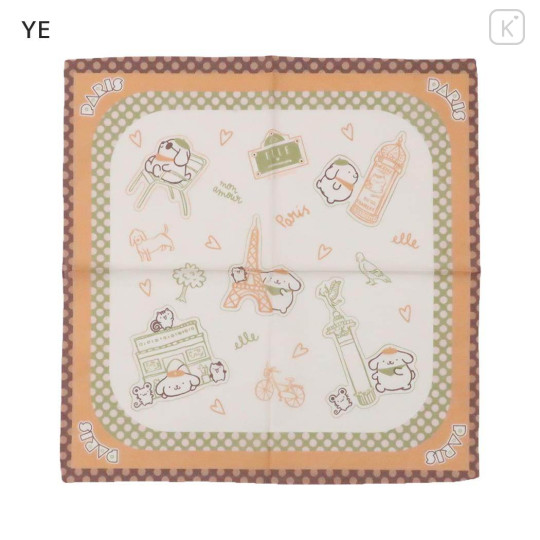 Japan Sanrio Elle Large Handkerchief Bandana - Pompompurin : Yellow - 1
