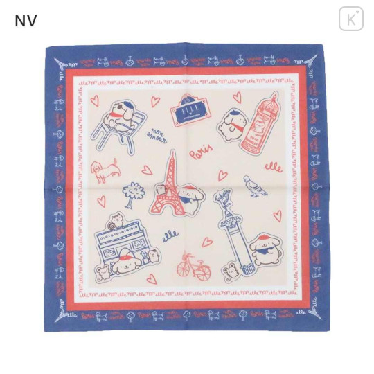 Japan Sanrio Elle Large Handkerchief Bandana - Pompompurin : Navy - 1
