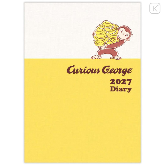 Japan Curious George A5 Planner Monthly Schedule Book - 2027 - 2