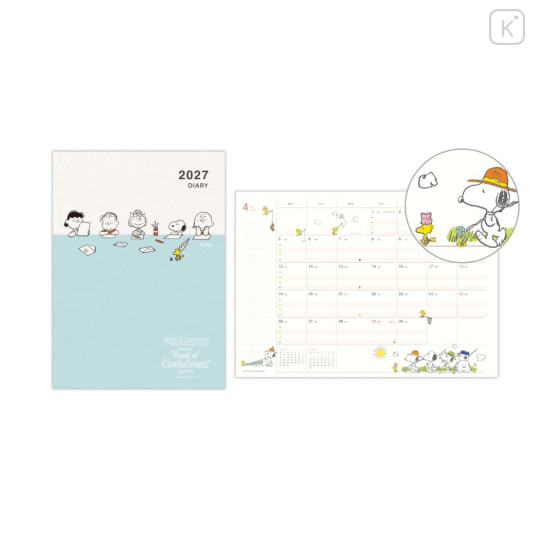 Japan Peanuts A5 Planner Monthly Schedule Book - Snoopy & Woodstock : Friends 2027 - 1