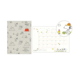 Japan Peanuts A5 Planner Monthly Schedule Book - Snoopy & Woodstock : Camping 2027
