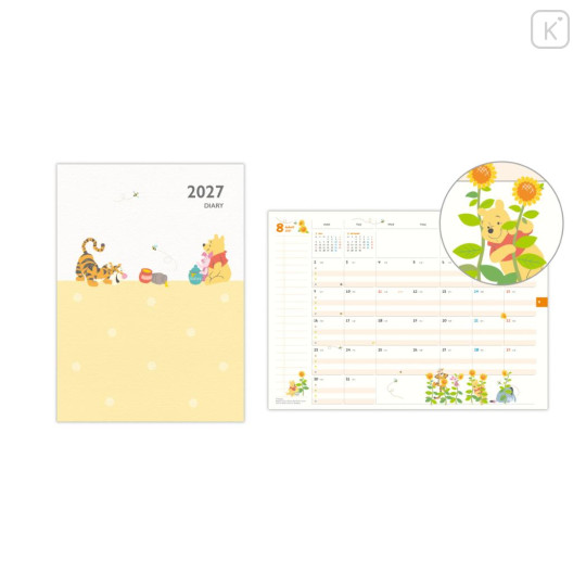 Japan Disney A5 Planner Monthly Schedule Book - Winnie the Pooh : 2027 - 1