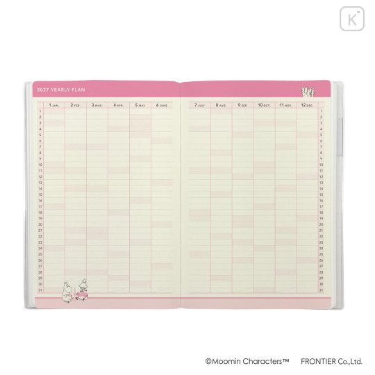 Japan Moomin A5 Planner Monthly Schedule Book - Little My : Apple 2027 - 3