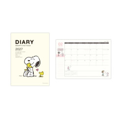 Japan Peanuts A5 Planner Monthly Schedule Book - Snoopy & Woodstock : Hug 2027