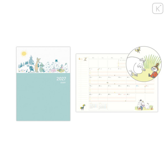 Japan Moomin A5 Planner Monthly Schedule Book - Moomin : Family 2027 - 1