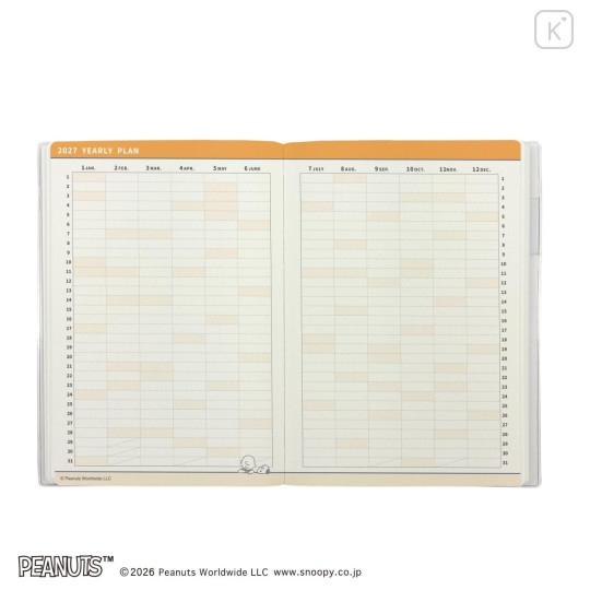 Japan Peanuts B6 Planner Monthly Schedule Book - Snoopy & Woodstock : Walk 2027 - 3