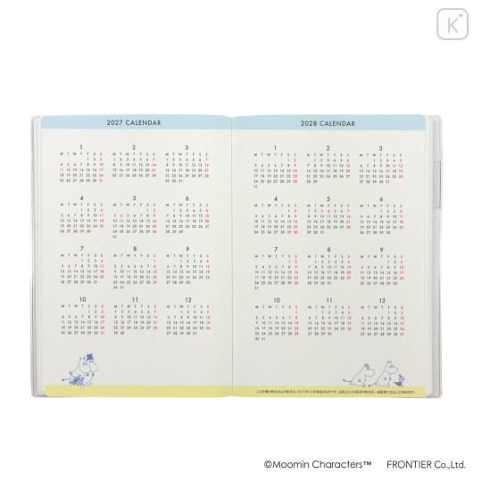Japan Moomin B6 Planner Monthly Schedule Book - Moomintroll : Bath 2027 - 3