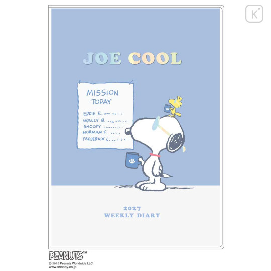Japan Peanuts B6 Planner Weekly Schedule Book - Snoopy : Joe Cool 2027 - 1
