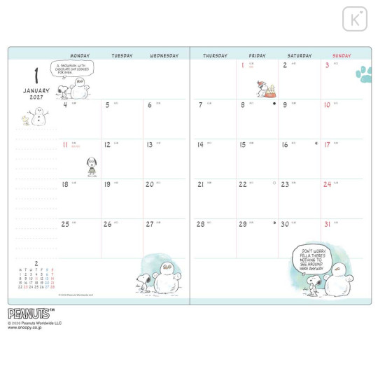 Japan Peanuts B6 Planner Weekly Schedule Book - Snoopy : Signboard 2027 - 2