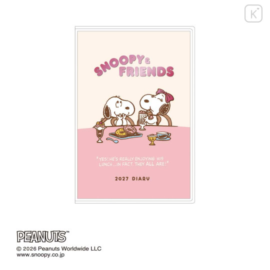 Japan Peanuts B7 Planner Monthly Schedule Book - Snoopy & Woodstock : Sweets 2027 - 1