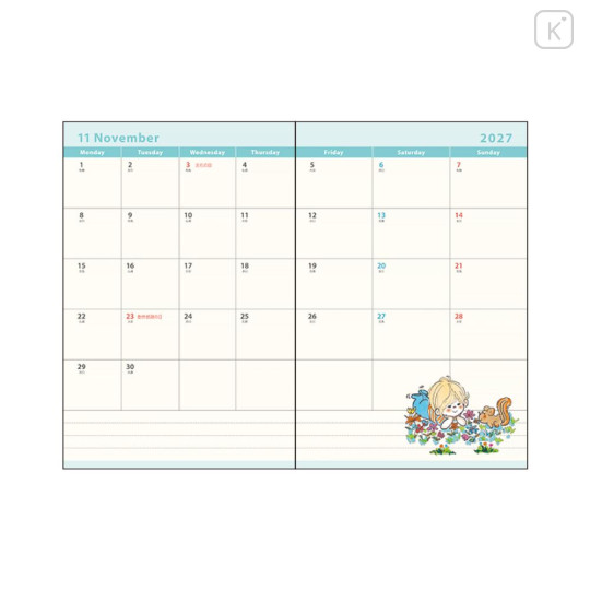 Japan Ado Mizumori B7 Planner Monthly Schedule Book - Coral Pink 2027 - 2