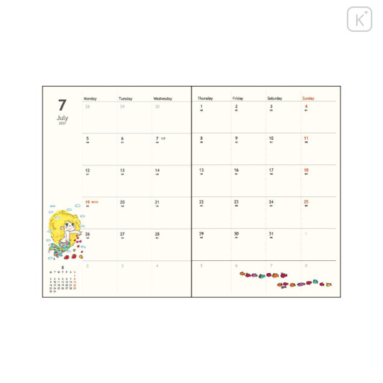 Japan Ado Mizumori B6 Planner Weekly Schedule Book - Green 2027 - 2