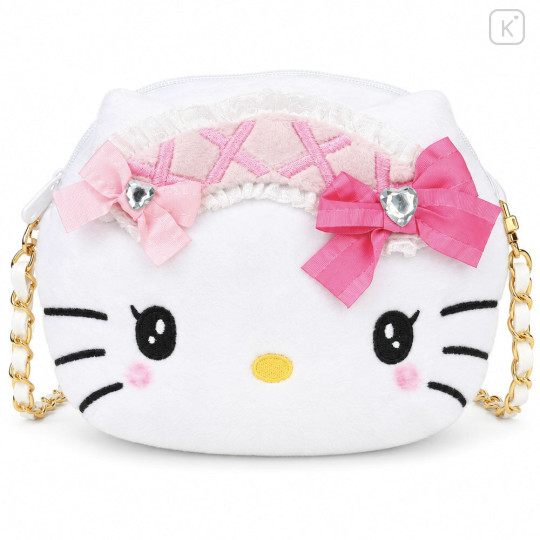 Japan Sanrio Original Plush Pochette Crossbody Shoulder Bag - Hello Kitty : Fairy Tale Party Lolita - 2