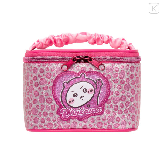 Japan Chiikawa Vanity Pouch - Chiikawa : Glitter Leopard Pink - 5