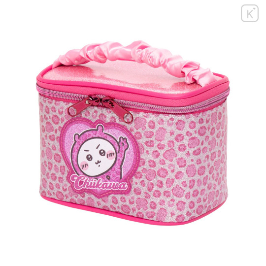 Japan Chiikawa Vanity Pouch - Chiikawa : Glitter Leopard Pink - 7