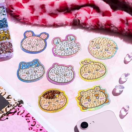 Japan Chiikawa Jewelry Deco Sticker - Momonga : Hologram Face Wearing Hair Clip - 2