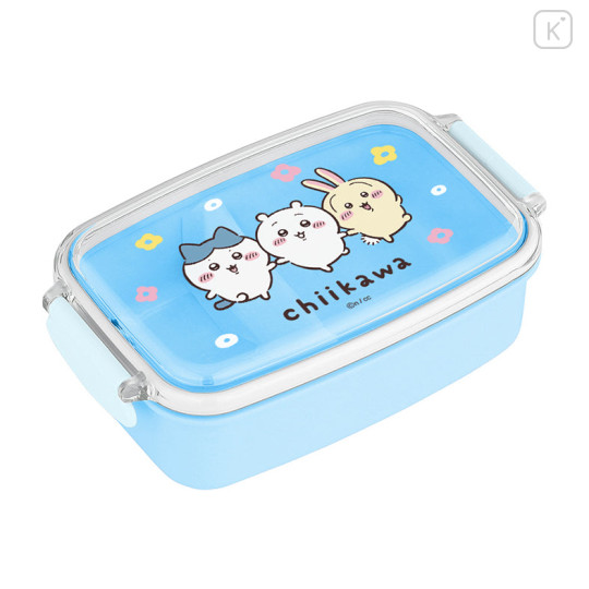 Japan Chiikawa Bento Lunch Box 500ml - Chiikawa & Hachiware & Usagi : Flower Blue - 1