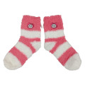 Japan Chiikawa Fluffy Low Crew Socks - Chiikawa : Striped Heart Cherry Pink - 4